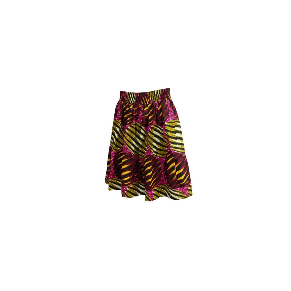 Look At Me Shorts Womens One Size Multi Color Abstract Cotton Smocked Waist